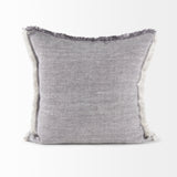 Thais Blue and Cream Fringed Decorative Pillow Cover by Mercana at Eve Furniture
