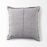 Thais Blue and Cream Fringed Decorative Pillow Cover by Mercana at Eve Furniture