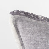Thais Blue and Cream Fringed Decorative Pillow Cover by Mercana at Eve Furniture