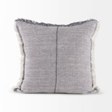 Thais Blue and Cream Fringed Pillow Cover w/Non-Allergen Filler, Set of 2 by Mercana at Eve Furniture