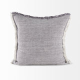 Thais Blue and Cream Fringed Pillow Cover w/Non-Allergen Filler, Set of 2 by Mercana at Eve Furniture