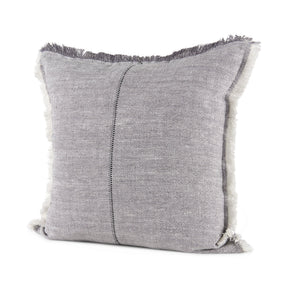 Thais Blue and Cream Fringed Pillow Cover w/Non-Allergen Filler, Set of 2 by Mercana at Eve Furniture