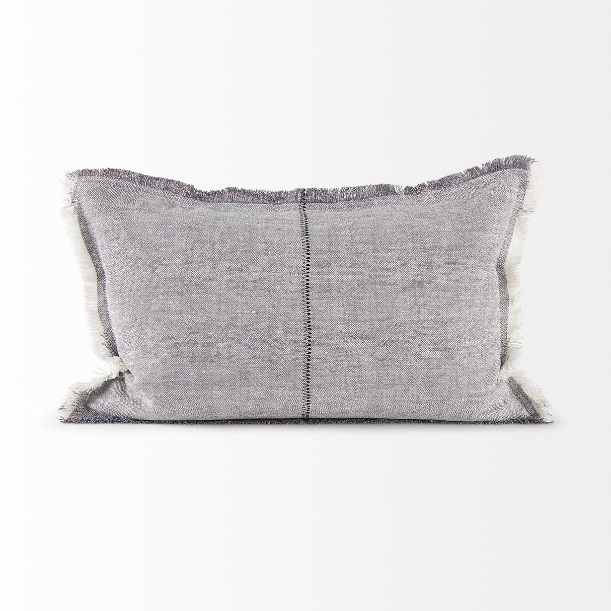 Thais Gray Fabric Fringed Decorative Pillow Cover by Mercana at Eve Furniture