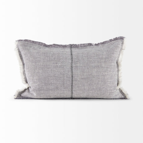 Thais Gray Fabric Fringed Decorative Pillow Cover by Mercana at Eve Furniture
