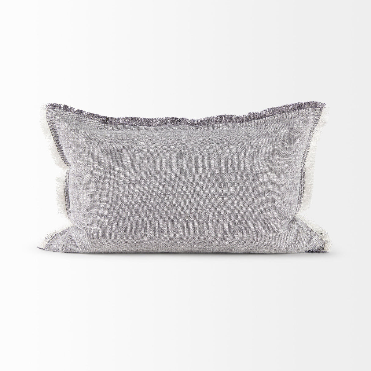 Thais Gray Fabric Fringed Decorative Pillow Cover by Mercana at Eve Furniture