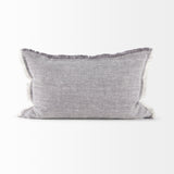 Thais Gray Fabric Fringed Decorative Pillow Cover by Mercana at Eve Furniture