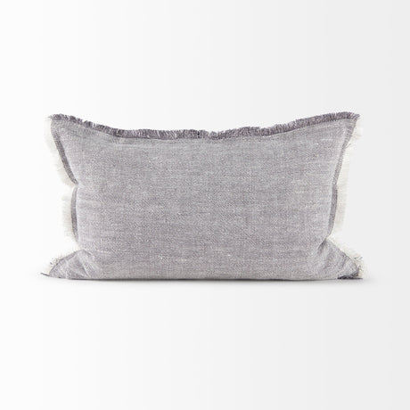 Thais Gray Fabric Fringed Decorative Pillow Cover by Mercana at Eve Furniture