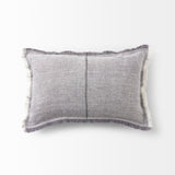 Thais Gray Fabric Fringed Decorative Pillow Cover by Mercana at Eve Furniture