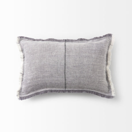 Thais Gray Fabric Fringed Decorative Pillow Cover by Mercana at Eve Furniture