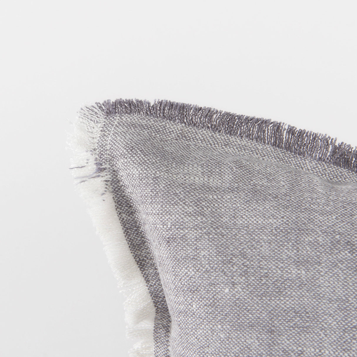 Thais Gray Fabric Fringed Decorative Pillow Cover by Mercana at Eve Furniture