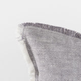 Thais Gray Fabric Fringed Decorative Pillow Cover by Mercana at Eve Furniture