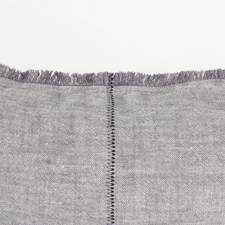 Thais Gray Fabric Fringed Decorative Pillow Cover by Mercana at Eve Furniture