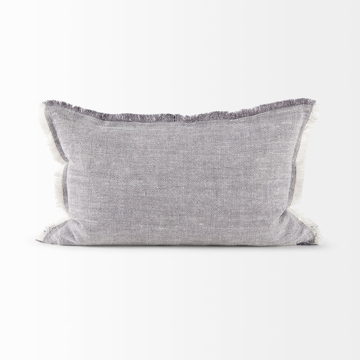 Thais Gray Fabric Fringed Pillow Cover w/Down Filler, Set of 2 by Mercana at Eve Furniture