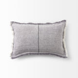 Thais Gray Fabric Fringed Pillow Cover w/Down Filler, Set of 2 by Mercana at Eve Furniture