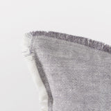 Thais Gray Fabric Fringed Pillow Cover w/Down Filler, Set of 2 by Mercana at Eve Furniture