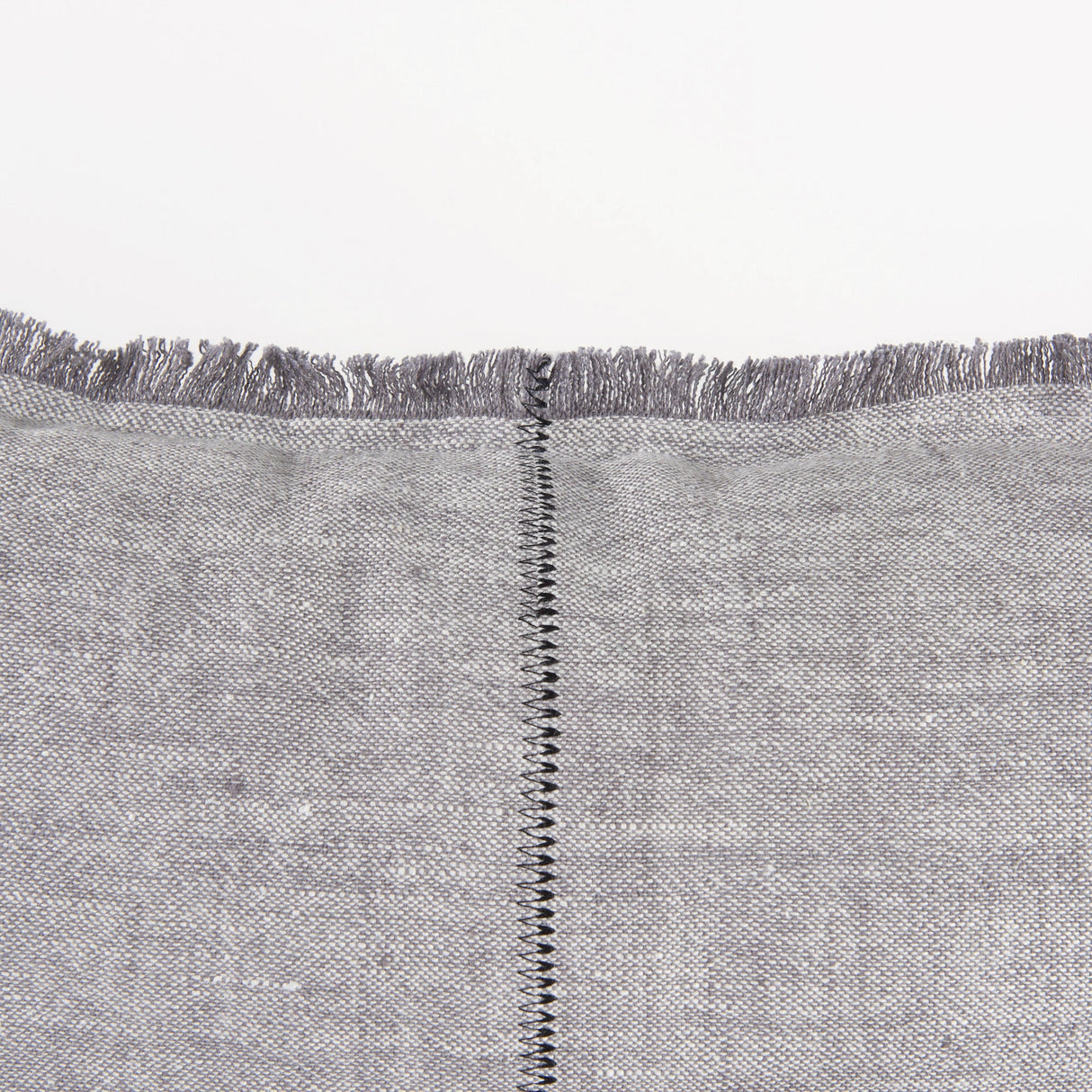 Thais Gray Fabric Fringed Pillow Cover w/Down Filler, Set of 2 by Mercana at Eve Furniture