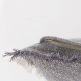 Thais Gray Fabric Fringed Pillow Cover w/Down Filler, Set of 2 by Mercana at Eve Furniture