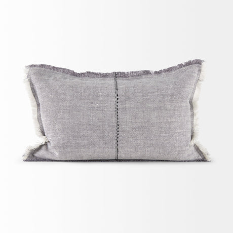 Thais Gray Fabric Fringed Pillow Cover w/Non-Allegen Filler, Set of 2 by Mercana at Eve Furniture