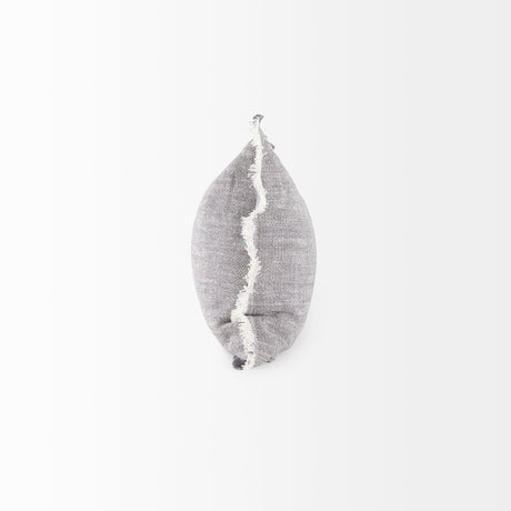 Thais Gray Fabric Fringed Pillow Cover w/Non-Allegen Filler, Set of 2 by Mercana at Eve Furniture