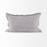 Thais Gray Fabric Fringed Pillow Cover w/Non-Allegen Filler, Set of 2 by Mercana at Eve Furniture
