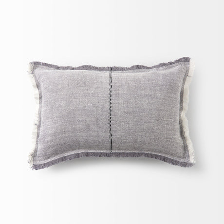 Thais Gray Fabric Fringed Pillow Cover w/Non-Allegen Filler, Set of 2 by Mercana at Eve Furniture