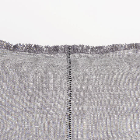 Thais Gray Fabric Fringed Pillow Cover w/Non-Allegen Filler, Set of 2 by Mercana at Eve Furniture