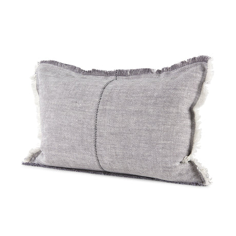 Thais Gray Fabric Fringed Pillow Cover w/Non-Allegen Filler, Set of 2 by Mercana at Eve Furniture