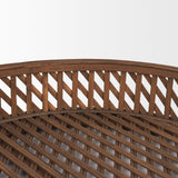 Thala Medium Brown Round Wicker Tray (Set of 2) by Mercana at Eve Furniture
