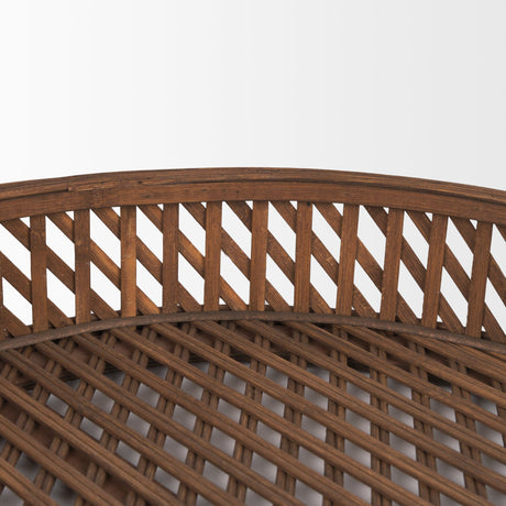 Thala Medium Brown Round Wicker Tray (Set of 2) by Mercana at Eve Furniture