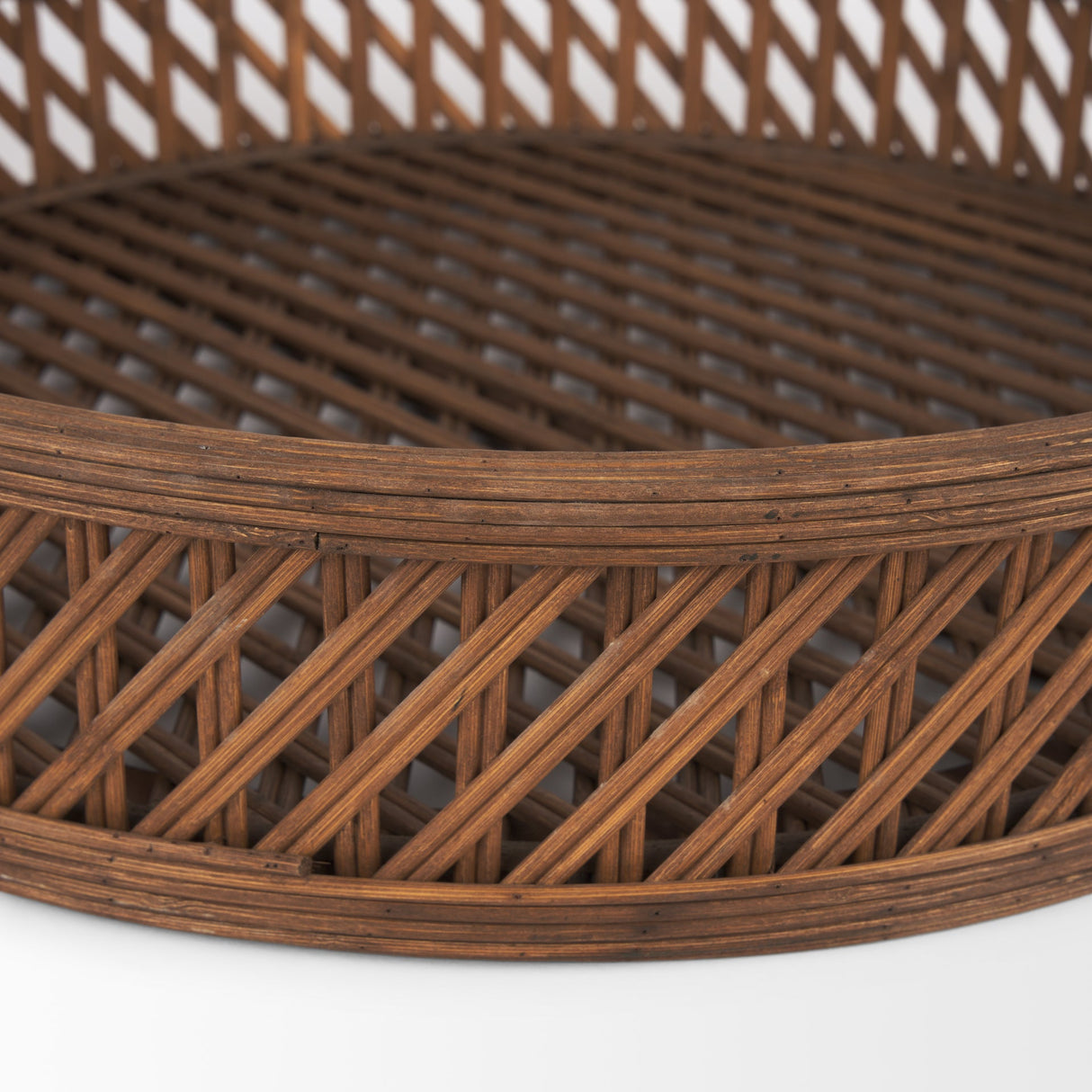 Thala Medium Brown Round Wicker Tray (Set of 2) by Mercana at Eve Furniture