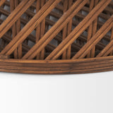 Thala Medium Brown Round Wicker Tray (Set of 2) by Mercana at Eve Furniture