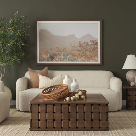 Thala Medium Brown Round Wicker Tray (Set of 2) by Mercana at Eve Furniture