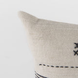 Thalia Black and Beige Fabric Striped and Fringed Decorative Pillow Cover by Mercana at Eve Furniture