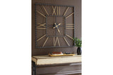 Thames Black/Gold Finish Wall Clock by Ashley at Eve Furniture