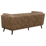 Thatcher 2-Piece Upholstered Button Tufted Living Room Set Brown