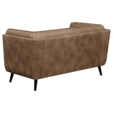 Thatcher 2-Piece Upholstered Button Tufted Living Room Set Brown