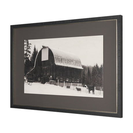 The Farm by Deborah Revell Hand Embelished Textured Framed Art Print Matted under Glass by Mercana at Eve Furniture