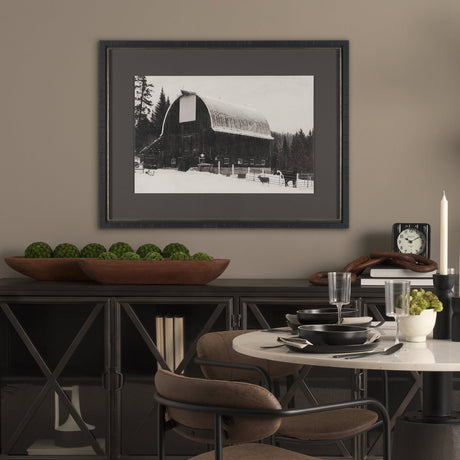 The Farm by Deborah Revell Hand Embelished Textured Framed Art Print Matted under Glass by Mercana at Eve Furniture