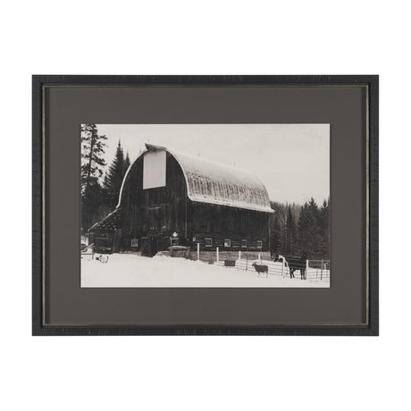 The Farm by Deborah Revell Hand Embelished Textured Framed Art Print Matted under Glass by Mercana at Eve Furniture