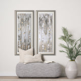 The Forest IV Neutral by Mercana Studio Hand Embellished Textured Framed Art Print Matted under Glas by Mercana at Eve Furniture
