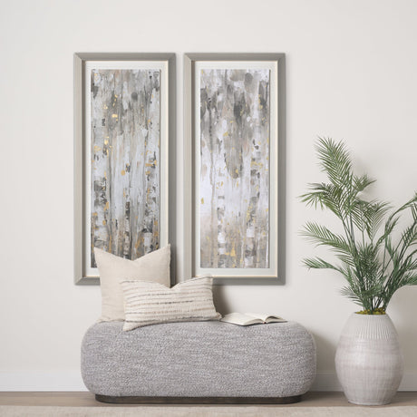 The Forest V Neutral by Mercana Studio Hand Embellished Textured Framed Art Print Matted under Glass by Mercana at Eve Furniture