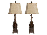 The Standing Pinecone Brown Table Lamp (Set of 2) by Crestview at Eve Furniture
