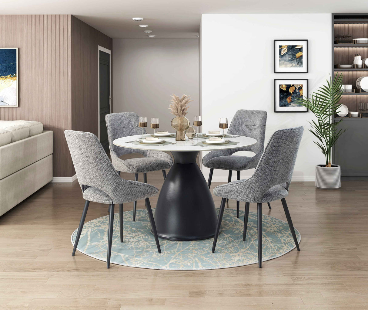 Thea Gray Side Chair, Set of 2 by Homelegance at Eve Furniture