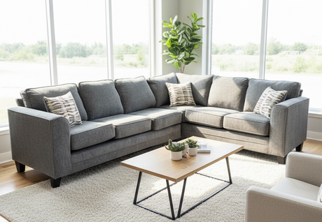 Thea Grey 2-Piece Sectional by New Era Innovations at Eve Furniture
