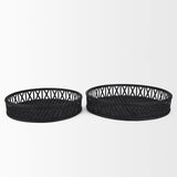 Thea Matte Black Wicker Trays (Set of 2) by Mercana at Eve Furniture