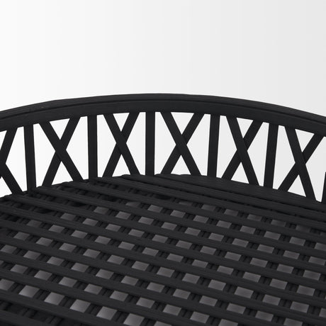 Thea Matte Black Wicker Trays (Set of 2) by Mercana at Eve Furniture