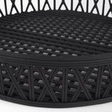 Thea Matte Black Wicker Trays (Set of 2) by Mercana at Eve Furniture