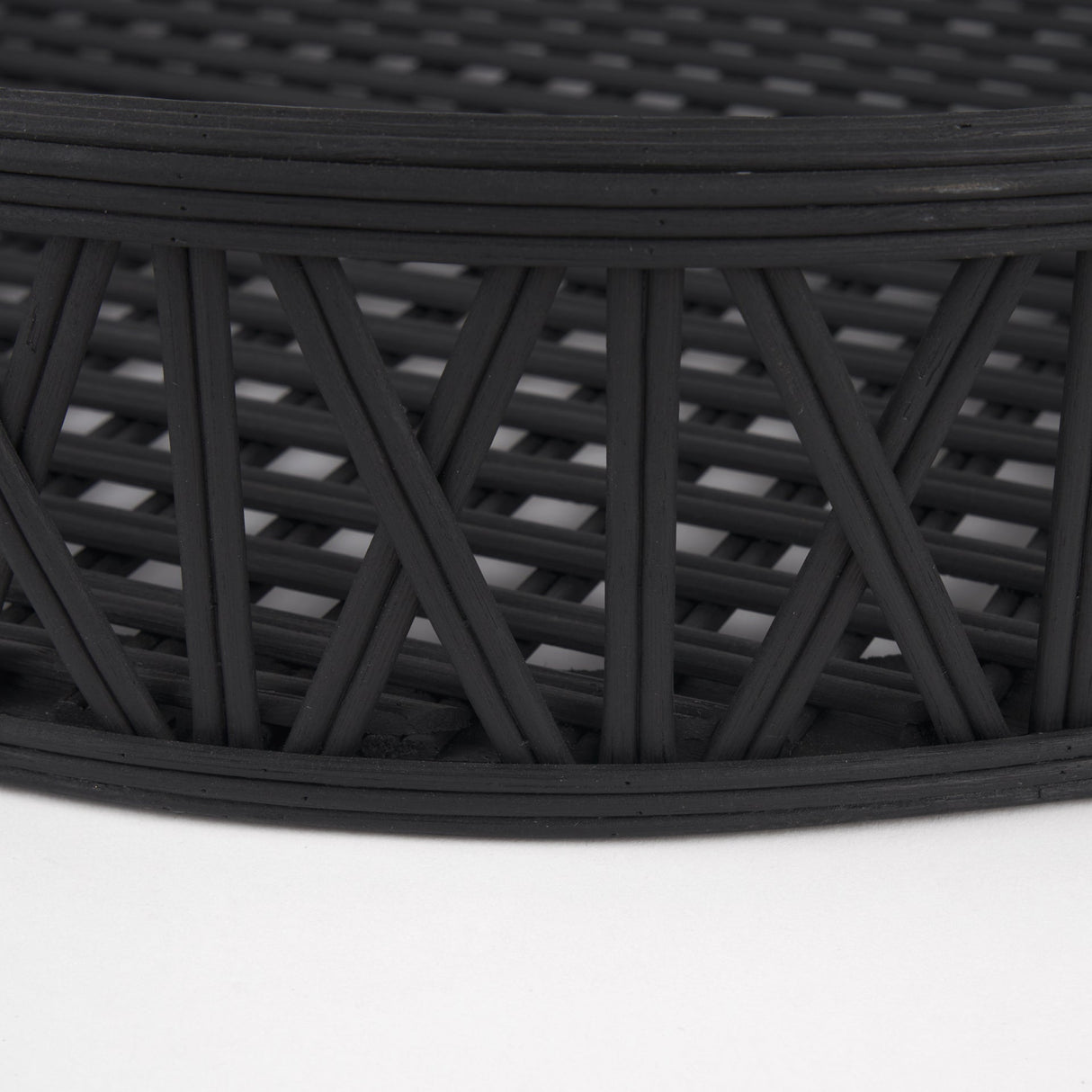 Thea Matte Black Wicker Trays (Set of 2) by Mercana at Eve Furniture