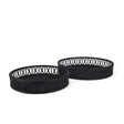 Thea Matte Black Wicker Trays (Set of 2) by Mercana at Eve Furniture