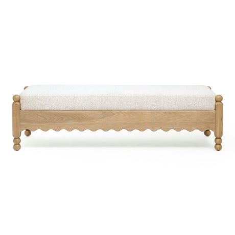 Thelma 56" Cream Performance Basketweave Bench by TOV Furniture at Eve Furniture